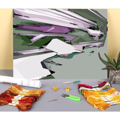 Cubism-remix Cubism-remix Printed 11CT Cross-Stitch Kit DIY Embroidery DMC Threads Handmade Hobby Knitting Painting Decor