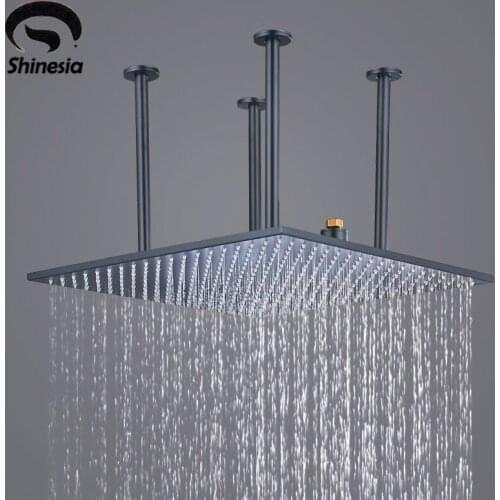 Oil Rubbed Bronze Solid Brass 20 Inch Rainfall Shower Head with Shower Arm Ceiling Mounted