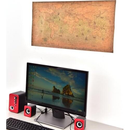 New Retro Kraft Ocean Sea Painting old Paper world map Sticker Antique Home Living Room Vintage Style Art Poster Decor