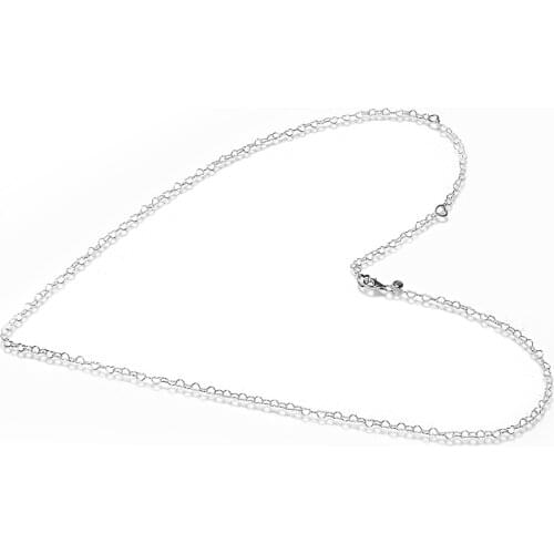 Joined Hearts Necklace For Beads & Charms 925 Sterling Silver Jewelry Necklace Fashion Female Necklace For Pendant DIY Necklace