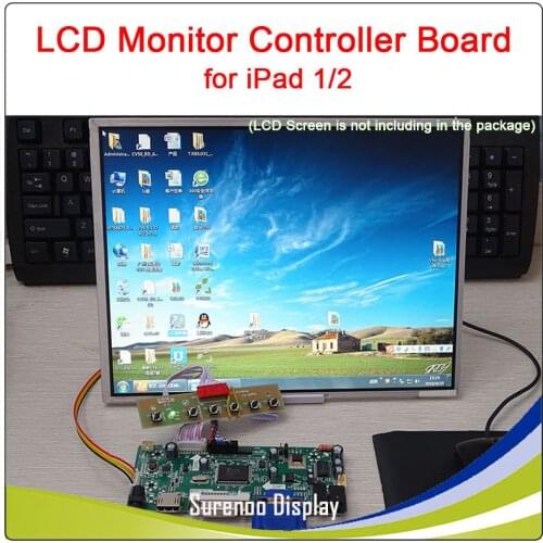 9.7" 1024*768 LCD Monitor Screen Module Controller Driver Board for iPad 1/2 Screen work on Raspberry Pi