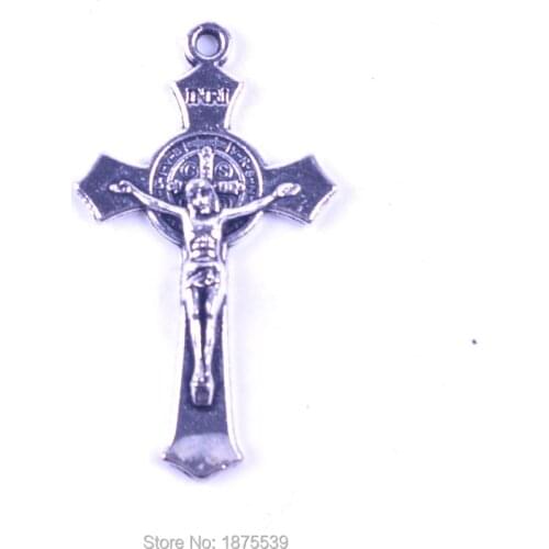 Saint Benedict Crucifix 37 mm Zinc Alloy Jesus Cross Pendant