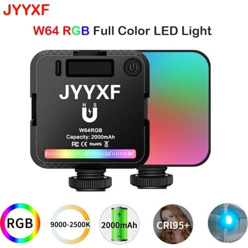 JYYXF W64 RGB Full Color LED Fill Light Photographic Lighting 2500K-9000K Camera Smartphone Photo Video Vlog Light Lamp