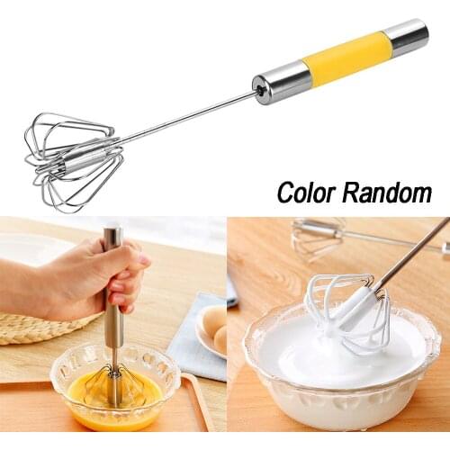 Semi-automatic Egg Beater Stainless Steel Egg Whisk Manual Hand Mixer Self Turning Egg Stirrer Kitchen Accessories Tools #p2