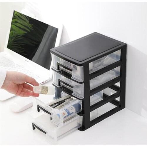 2/3/4 Layers Cosmetics Storage Box Transparent Desktop Drawer Storage Box Home Office Table Storage Box Makeup Organizer