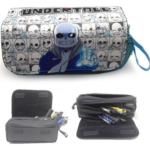 Undertale Pencil Wallet Case Anime Sans Papyrus Stationery bag Pen Bag Zipper Purse Bag Women Handbags makeup bags