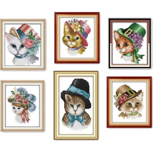 Everlasting Love A Noble Cat Chinese Cross Stitch Kits Ecological Cotton Stamped Printed 11CT 14CT DIY Gift Christmas Decoration