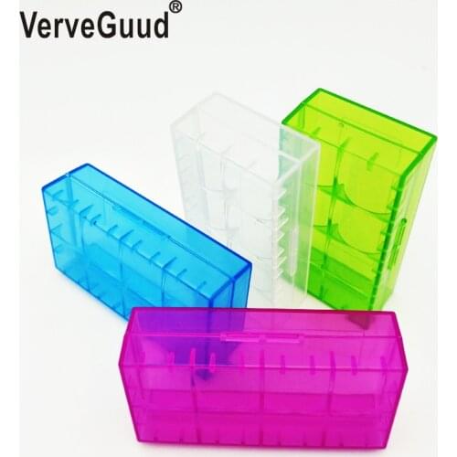 VerveGuud 1Pcs Plastic Battery Protective Storage Boxes Cases Holder For 18650 18350 16340 CR123A 18500 Battery