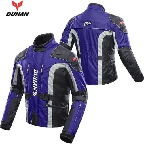 DUHAN Windproof Warm Lining Men Cross-country Equipment Motorcycle Jacket Motorbike Racing Protective Gear For Autumn Winter