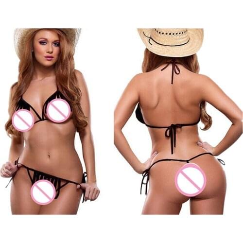 Womens sexy three-point underwear suit Seductive Exotic Apparel hollow out Sexy Lingerie Sets open bra Porno G-string Cosplay