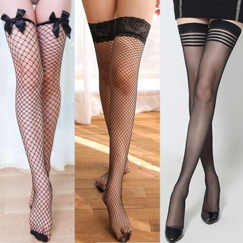 2pair Lace/Bowknot/Stripe Sexy Womens Stocking Stay Up Thigh High Stockings Hosiery Hollow Out Mesh Nets Fishnet Stockings