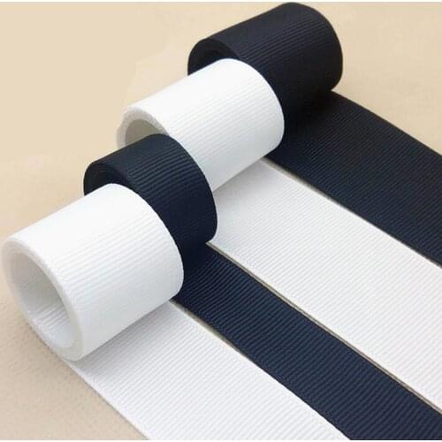 5Yards 6/10/15/20/25/40 Black/White Rib belt Grosgrain Ribbons Handmade DIY Headwear Accessories Wedding Decorative Wrap Gift