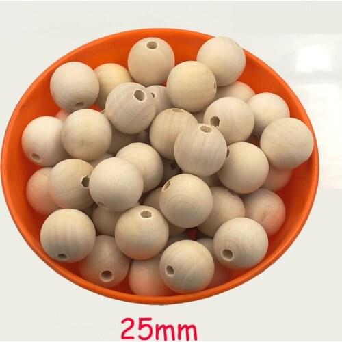 50pcs 25mm DIY chunky wooden ball beads natural Round maple wood beads,ball jewelry necklace bracelet earring ccessory WC033