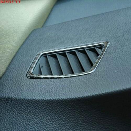 BJMYCYY 2PCS/SET Carbon fiber decorative frame for air conditioner outlet of dashboard for BMW 3 Series 3gt 320i E90 E92 2005-12