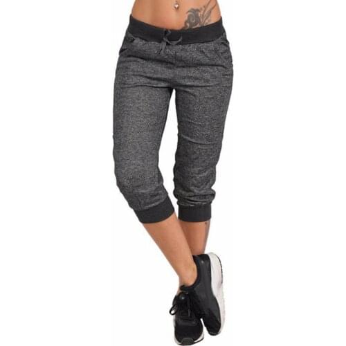 Summer Pants Sports Women Summer Drawstring Capri Pants Jogging Baggy Harem Trousers 2021 Womens Clothing