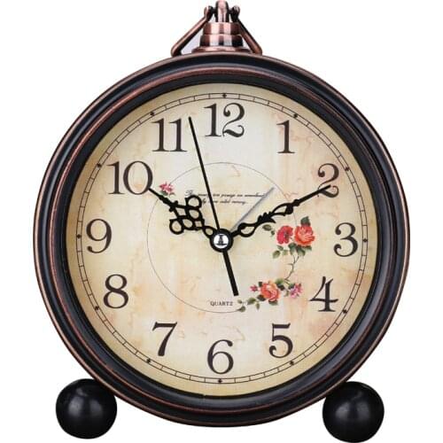 4 inch Retro American Silent Clock Creative Mute Watch Home Bedroom Office Clocks
