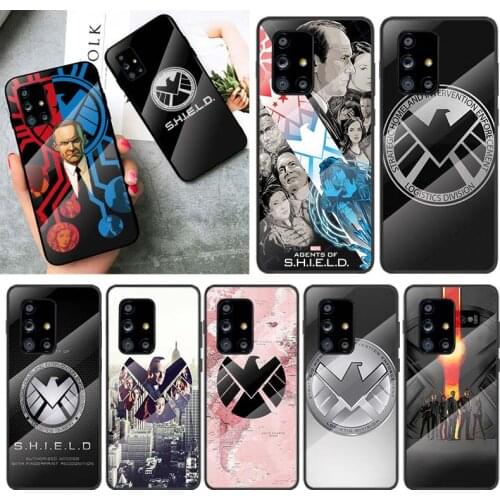 Marvel SHIELD For Samsung Galaxy A91 A81 A72 A71 A52 A51 A41 A31 A21S A11 A01 Tempered Glass Cover