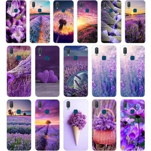 349FG Simple lavender Purple flowers gift Soft Silicone Tpu Cover phone Case for VIVO Y3 Y11 Y12 Y15 Y17 Neo Pro Case