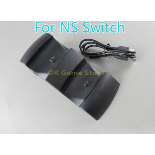 1pc/lot Black Fast Handle Charger Double Charging Dock Station Port Base For NS Switch Pro Wireless Bluetooth-compatible
