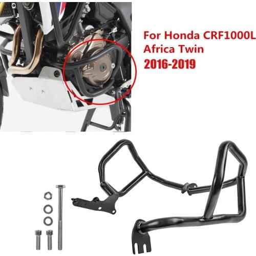CRF1000L Steel Lower Engine Guard Bumper Crash Bar Frame Protector for Honda CRF 1000L Africa Twin ABS 2016 2017 2018 2019 Black