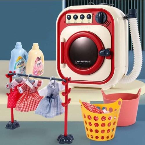 Kids Simulation Washing Machine Toy Set Simulation Small Household Appliances Pretend Play Washing Clothes Housework Game Toys