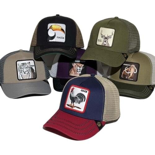 Cotton Embroidery Skateboard Baseball Cap Fashion Animal Farm Peaked Cap Sunhat Outdoor Mesh Truck Hat Kid Men Women Scooter Hat