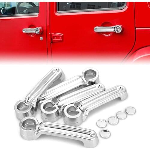 Chrome Car Exterior Door Handle & Tailgate Cover Trim 5Pcs For JEEP Wrangler JK 2007-2017 4 Door