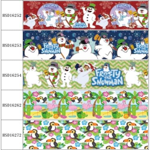 HuangTao 22MM 25MM 38MM 50MM 75mm Printed Pattern on Grosgrain Ribbon for diy ribbon