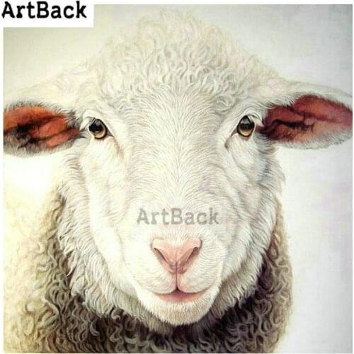 ARTBACK 5d full square drill animal diamond painting lamb pattern 3d round diamond embroidery handmade art hobby