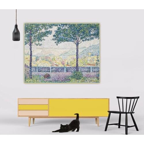 Citon Paul Signac《The Terrace of Meudon,1899》Pointillism Canvas Oil Painting Art Poster Picture Wall Decor Home Decoration