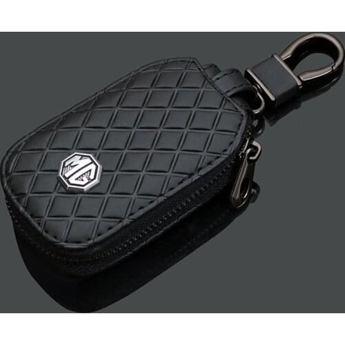 Leather Car Key Case For MG MG6 MGZS MG3 MG5 MG7 GT 2017 Auto Key Protective Cover Shell Keychain Pendant Buckle Car Accessories