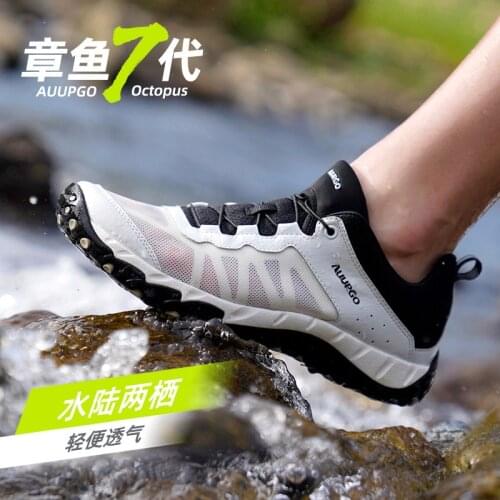 Hiking Upstream Wading Shoes Men Non-slip Durable Trekking Climbing Breathable Mesh Aqua Shoes Outdoor Women Sneakers