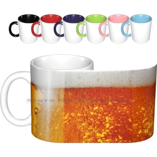 Beer Mug Ceramic Mugs Coffee Cups Milk Tea Mug Beer Bee Beer Foam Glass Beverage Drink Brew Popart Fashion Streetwear Creative
