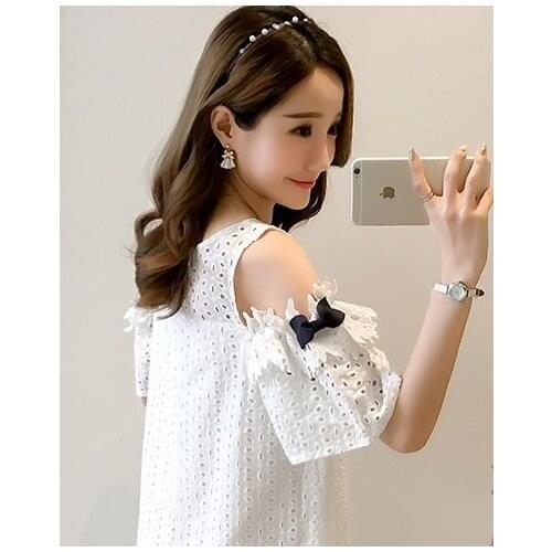 Summer Comfortable Personality Soft Fashion Maternity Wear Summer New Fashion Crochet Hollow Cotton Maternity Dress