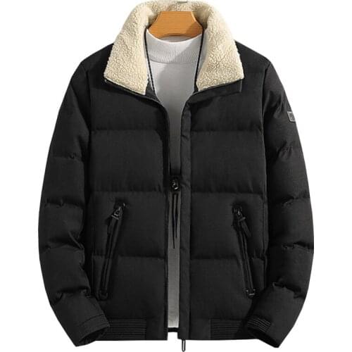 Mens Parka 100% Cotton Winter Warm Jacket Mens Casual Hooded Zipper Thick Down Coat Parka Plus Size M-8XL