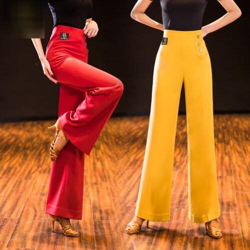 New Style Ballroom Pants Modern WomenS National Standard Trousers Straight Barrel High Waist Ballroom Dress Trousers BL2724