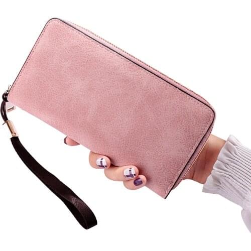 New Female Pu leather Wallets Women Long Zipper Purses Money Bag Lady Wristlet Clutch Phone Wallet Coin Card Holders Carteras