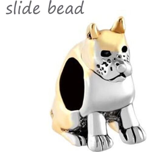 Fit Pandora charm bracelets Two Boxer Puppy Dog Lover Fit All Brands Beads Charms Bracelets Beads for jewelry making