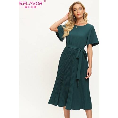 Зеленые летние платья S.FLAVOR China At AliExpress