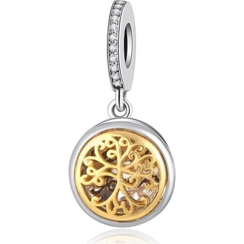 S925 Pendant Bead DIY Jewelry Family Roots Tree Dangle Charm fit Lady Bracelet Bangle