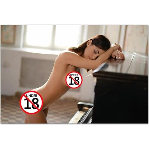Sexy Girl in Front of Piano Adult Model Wallpaper Canvas Wall Art Posters and Prints Modern Painting for Home Decor