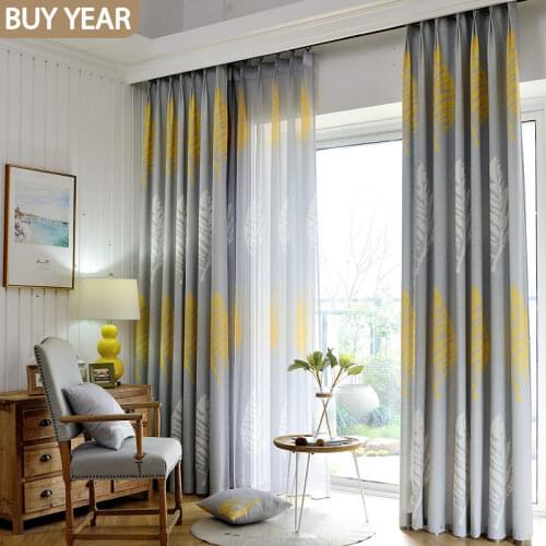 Modern Curtains for Living Dining Room Bedroom Simple American Printing Style Curtain modernTulle Finished Product Customization