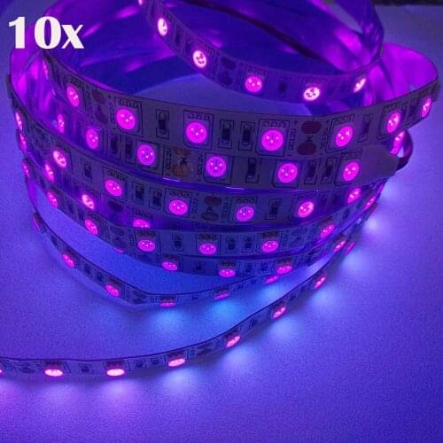 FREE DHL 50M Korea Chip 395nm UV Ultraviolet Black Light 300LED Non Waterproof DC12V 5050 LED Strip Light,3 Years Warranty