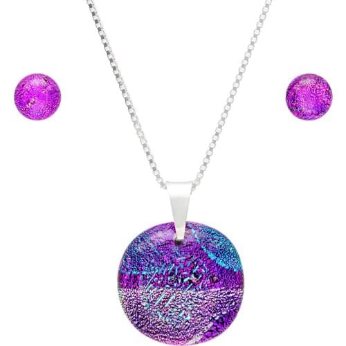 DARK DIAMOND®-Set of dichroic crystal and sterling silver 925in assorted colors. 100% handmade. Unique in Spain
