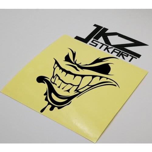 JKZ STKART Vinyl Die Cut Car Stickers Decal Monster Face 14 x 12 cm for Motor Bike Laptop Helmet Decorated Stickers