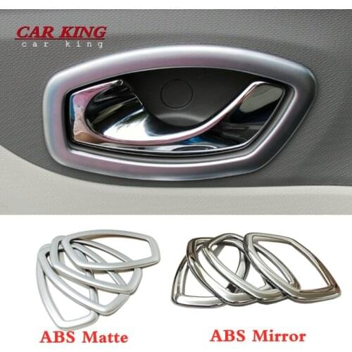 ABS Chrome Car inner door Bowl protector frame Cover Trim For Renault Clio IV Clio 4 Hatchbackcs 2013 2014 2015 2016 2017 2018