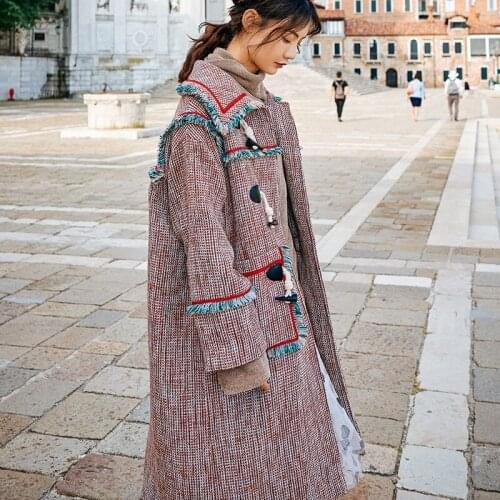 Coat Female Wool Jacket Autumn Winter Coat Women Clothes 2020 Korean Vintage Woolen Coat Warm Thick Tops Manteau Femme ZT4671