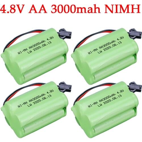 1/2/5pcs 4.8V 3000mah NiMH Battery SM Plug For Rc toys Cars Tanks Robots Boats Guns Ni-MH AA 4.8 v Battery Pack toy accessory