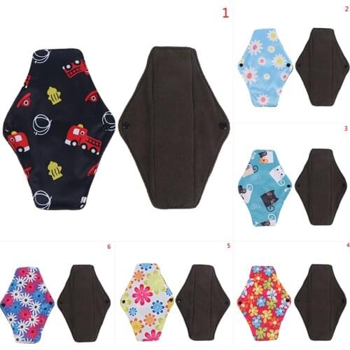 1PCS Bamboo Fiber Menstrual Pad Women Washable Reusable Sanitary Napkin Cotton Cloth Pads Feminine Hygiene Panty Liner Towel Pad