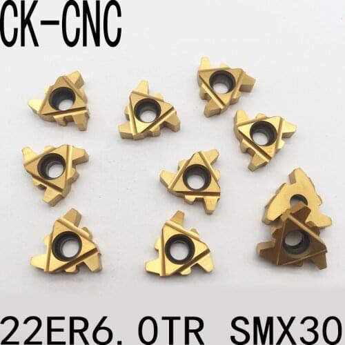 10pcs 22ER6.0TR SMX30 Carbide Insert For Threading Turning Tool Boring BAR TR6.0 tools blade High cost performance